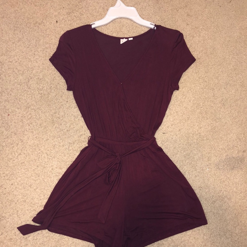 Maroon GAP Romper with belt